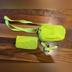 Kipling Purse and Wallet set: Neon Green